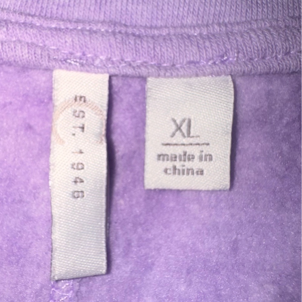 C. Est. 1946 boho purple sweatshirt with lace detail. Size XL - Picture 7 of 11